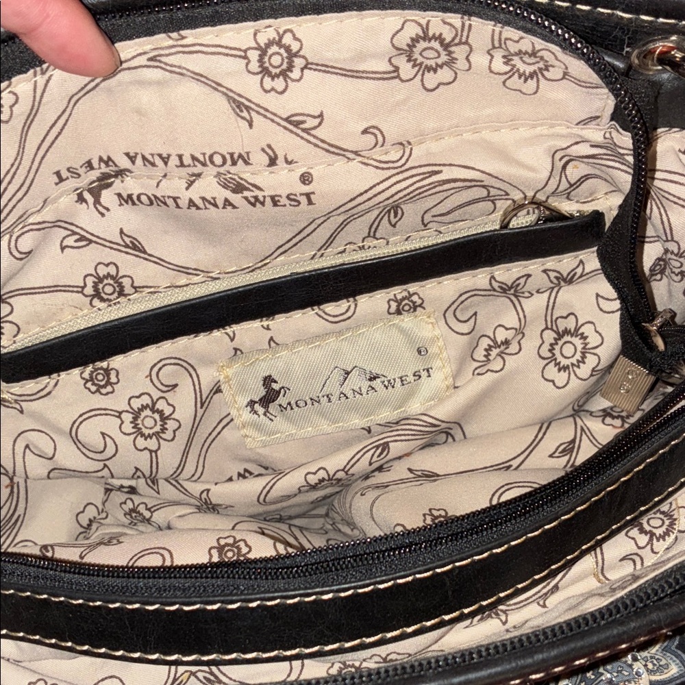 Montana West Black and Cream Shoulder Bag